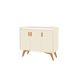 Aparador Buffet Retrô 3 Portas Classic Off White - Móvebrinque - 2