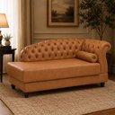 Ver imagem 2 de Chaise 160cm Direito Pomme Courino Caramelo - Sallar Home