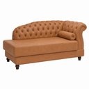 Ver imagem 1 de Chaise 160cm Direito Pomme Courino Caramelo - Sallar Home