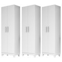 Ver imagem 1 de Kit 3 Armários Multiuso Organizador 2 Portas Astrid M07 Branco - Mpozenato