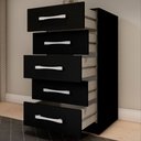 Ver imagem 3 de Cômoda 5 Gavetas Savana Preto Fosco - Pnr Móveis