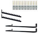 Ver imagem 1 de 2 Cabideiros de Parede 80cm Aço Reforçado Organização Roupas + 2 Araras Rt Inclinado 40cm Preto