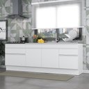 Ver imagem 3 de Kit com 2 Balcões de Cozinha 150cm e 70cm com Rodapé Veneza Multimóveis V2108 Branco
