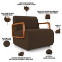 Ver imagem 4 de Poltrona Decorativa Orgânica Bruxelas K01 Veludo Marrom - Lyam Decor