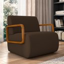 Ver imagem 2 de Poltrona Decorativa Orgânica Bruxelas K01 Veludo Marrom - Lyam Decor