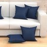 Almofadas Decorativas Para Sala Azul Marinho Liso 45cm x 45cm 6 Unidades Com Refil - 2