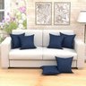 Almofadas Decorativas Para Sala Azul Marinho Liso 45cm x 45cm 6 Unidades Com Refil - 1