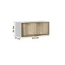 Armário Suspenso Para Banheiro 4 Módulos Em Vidro Reflecta Com Porta Basculante 100% MDF Branco - 4