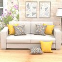 Ver imagem 1 de Almofadas Decorativas para Sala Composê Triângulo Amarelo 45cm x 45cm 6 Unidades com Refil