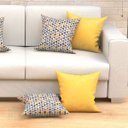 Ver imagem 2 de Almofadas Decorativas para Sala Composê Triângulo Amarelo 45cm x 45cm 6 Unidades com Refil