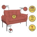 Ver imagem 3 de Kit 02 Poltronas + Namoradeira Reforçada Opala Metal Preto Rosa