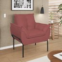 Ver imagem 6 de Kit 02 Poltronas + Namoradeira Reforçada Opala Metal Preto Rosa
