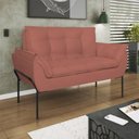 Ver imagem 2 de Kit 02 Poltronas + Namoradeira Reforçada Opala Metal Preto Rosa