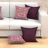 Almofadas Decorativas Para Sala Triângulo Vinho Composê 45cm x 45cm 6 Unidades Com Refil - 2