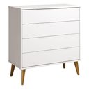 Ver imagem 1 de Cômoda Gaveteiro Retrô Elfe Branco Acetinado Amadeirado - Reller