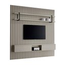Ver imagem 2 de Painel Ripado para Tv com Prateleira e Nicho 200cm 100% Mdf Cor:grigio com Preto