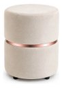 Ver imagem 3 de Puff com Cinta no Meio Rose Gold, Cor Palha Veludo - Let Móveis