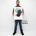 Ver imagem 2 de Quadro Decorativo em Canvas Abstrato Rupestre - Moldura Branca - 60 x 40cm