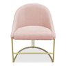 Kit 02 Cadeiras Poltrona de Jantar Bela Suede Rosa Bebê Base Metálica Industrial Dourado - Pallazio - 4