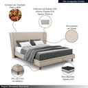 Ver imagem 3 de Conjunto Cama com Cabeceira King Torres Pés em Madeira Veludo Bege G91 - Gran Belo