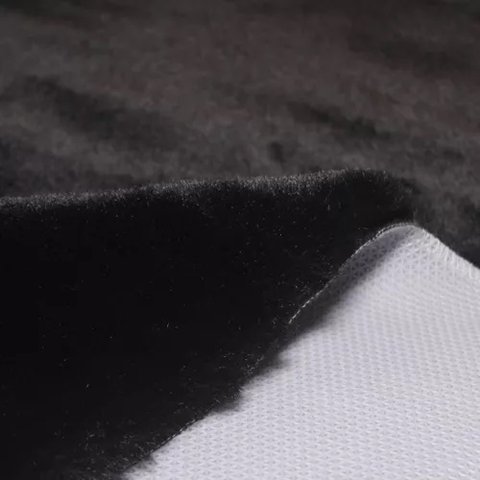 Tapete Pele de Coelho Antiderrapante Redondo Melody 140cm - Jolitex - Preto