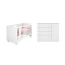 Ver imagem 1 de Berço Mini Cama Americano e Cômoda Sapateira Doce Sonho Branco – Qmovi