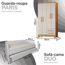 Ver imagem 3 de Conjunto Quarto Sofá-Cama Duo + Guarda-Roupa Paris Casal 4 Portas 2 Gavetas com 2 Colchões - Branco