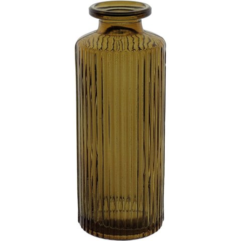 Vaso Decorativo Enfeite Casa Garrafa Home&Co Vidro 13x5x5cm Marrom
