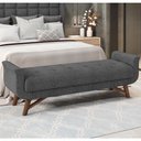 Ver imagem 2 de Puff Recamier Decorativo com Pés em Madeira 160 cm Itália P05 Linho Cinza Escuro - Lyam Decor