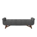 Ver imagem 1 de Puff Recamier Decorativo com Pés em Madeira 160 cm Itália P05 Linho Cinza Escuro - Lyam Decor