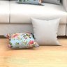 Kit Almofadas Decorativas Para Sala Azul Tiffany Floral Composê 45cm x 45cm Com Refil 2 Unidades - 2