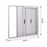 Janela de Alumínio Veneziana 100x120cm 3 Folhas com Vidro Liso Integral Tecno Astra  - 2