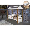 Ver imagem 1 de Cama Montessoriana Infantil Sara Solteiro com Colchão Divaloto - Branco/amêndoa