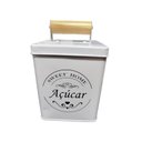 Ver imagem 1 de Pote de Mantimento Lata Sweet Home Quadrado para Açucar 11,3x11,3x14cm - New Way