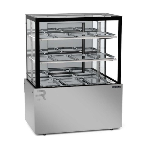 Vitrine Estufa 1,00 Metro 2 Prateleiras Titanium Premium Inox VTPRQ1000 2P 220V - Refrimate