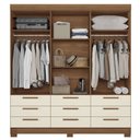 Ver imagem 3 de Guarda-roupa Casal Marilena 6 Portas 9 Gavetas Jatoba/areia - Pnr Móveis