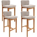 Ver imagem 1 de Kit 04 Banquetas Alta para Cozinha Sala de Jantar Bar Dara L02 Bouclê Creme - Lyam Decor