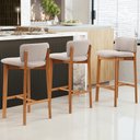 Ver imagem 2 de Kit 04 Banquetas Alta para Cozinha Sala de Jantar Bar Dara L02 Bouclê Creme - Lyam Decor