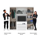 Ver imagem 5 de Guarda Roupa Infantil 6 Portas, 2 Gavetas, Painel de Tv 32 Polegadas e Gaveteiro Porto Móveis Carraro
