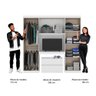 Guarda Roupa Infantil 6 Portas, 2 Gavetas, Painel de Tv 32 Polegadas e Gaveteiro Porto Móveis Carraro - 5