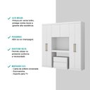 Ver imagem 4 de Guarda Roupa Infantil 6 Portas, 2 Gavetas, Painel de Tv 32 Polegadas e Gaveteiro Porto Móveis Carraro