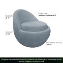 Ver imagem 3 de Poltrona Decorativa Orgânica Kaira Base Fixa Bouclê Azul Claro - Casaepoltrona