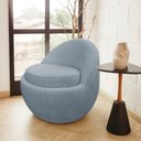 Ver imagem 2 de Poltrona Decorativa Orgânica Kaira Base Fixa Bouclê Azul Claro - Casaepoltrona