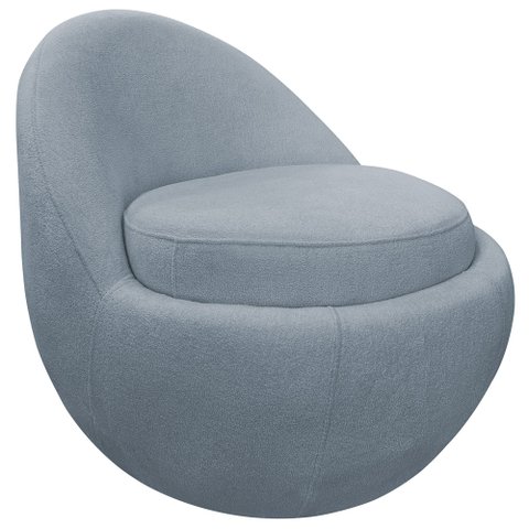 Poltrona Decorativa Orgânica Kaira Base Fixa Bouclê Azul Claro - Casaepoltrona