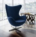Ver imagem 2 de Poltrona Egg em Tecido Suede Azul