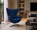 Ver imagem 1 de Poltrona Egg em Tecido Suede Azul