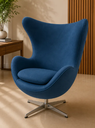 Ver imagem 3 de Poltrona Egg em Tecido Suede Azul