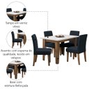 Ver imagem 5 de Conjunto de Mesa Sala de Jantar Miami com 4 Cadeiras Trieste Suede 1,20m Cedro/off White/chumbo