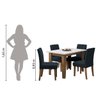 Conjunto de Mesa Sala de Jantar Miami com 4 Cadeiras Trieste Suede 1,20m Cedro/off White/chumbo - 6