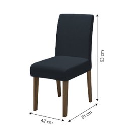 Conjunto de Mesa Sala de Jantar Miami com 4 Cadeiras Trieste Suede 1,20m Cedro/off White/chumbo - 4